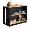 Table de Bar Îlot Juno en Bois Noir Table de Bar Îlot Juno en Bois Noir