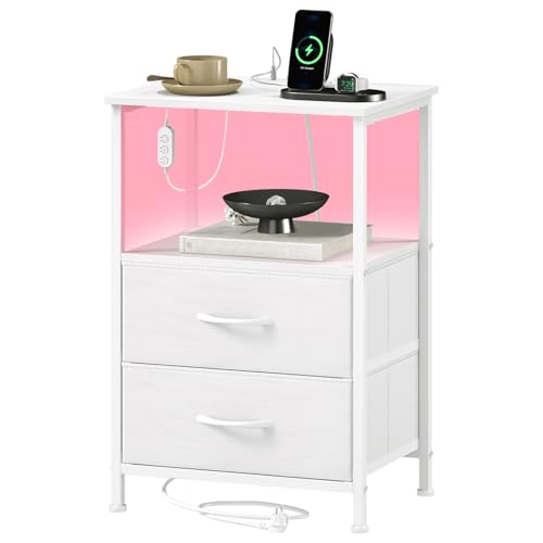 Table de Chevet Connectée LED avec Chargeur Table de Chevet Connectée LED avec Chargeur