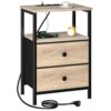 Table de Chevet Industrielle avec Prises USB Table de Chevet Industrielle avec Prises USB