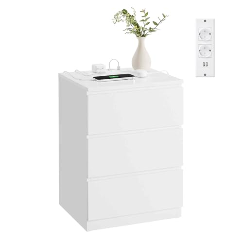 Table de Chevet Moderne avec Multiprise Table de Chevet Moderne avec Multiprise