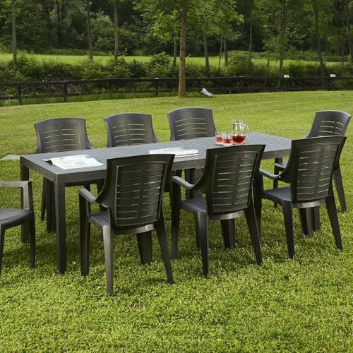 Table d'extérieur extensible Susa en anthracite Table d'extérieur extensible Susa en anthracite