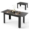 Table Extensible Moderne en Bois Noir Table Extensible Moderne en Bois Noir