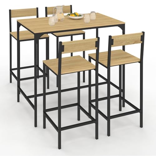 Table Haute de Bar Detroit avec 4 Chaises Table Haute de Bar Detroit avec 4 Chaises