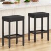 Tabouret de Bar Noir Lot de 2 YMYNY