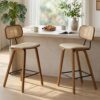 Tabourets de Bar en Bois et Rotin Tabourets de Bar en Bois et Rotin