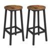 Tabourets de Bar Marron et Noir, Lot de 2 Tabourets de Bar Marron et Noir, Lot de 2