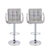 Tabourets de Bar Réglables en PU - Lot de 2