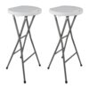 Tabourets Haut Pliants Blanc - Lot de 2 Tabourets Haut Pliants Blanc - Lot de 2