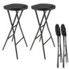 Tabourets hauts pliants X2 - Noir