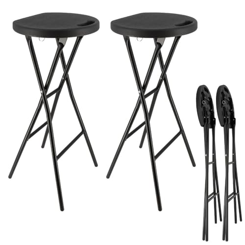 Tabourets hauts pliants X2 - Noir Tabourets hauts pliants X2 - Noir