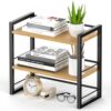 Étagère Bureau Double en Bois Noir Étagère Bureau Double en Bois Noir