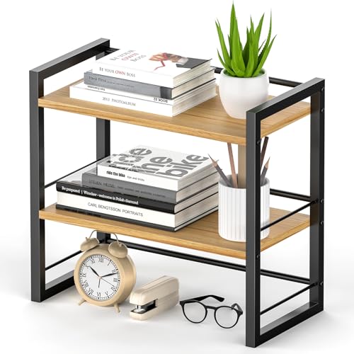 Étagère Bureau Double en Bois Noir Étagère Bureau Double en Bois Noir