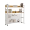 Étagère de Bureau à 2 Niveaux Beige