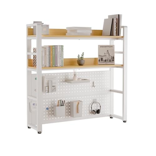 Étagère de Bureau à 2 Niveaux Beige Étagère de Bureau à 2 Niveaux Beige