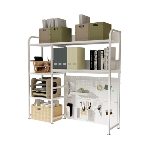 Étagère de Bureau à 2 Niveaux en Blanc Étagère de Bureau à 2 Niveaux en Blanc