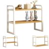 Étagère de Bureau Double en Bois Étagère de Bureau Double en Bois
