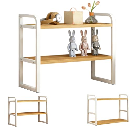 Étagère de Bureau Double en Bois Étagère de Bureau Double en Bois