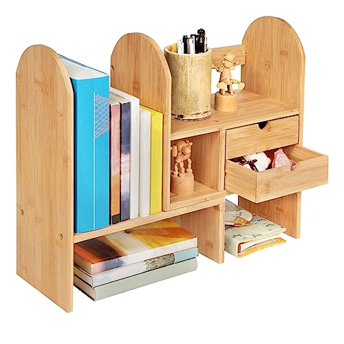Étagère de Bureau en Bambou Ajustable Étagère de Bureau en Bambou Ajustable