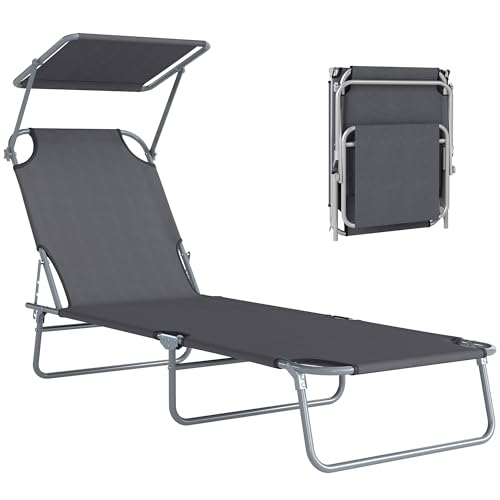 Transat Bain de Soleil Pliante avec Auvent Transat Bain de Soleil Pliante avec Auvent