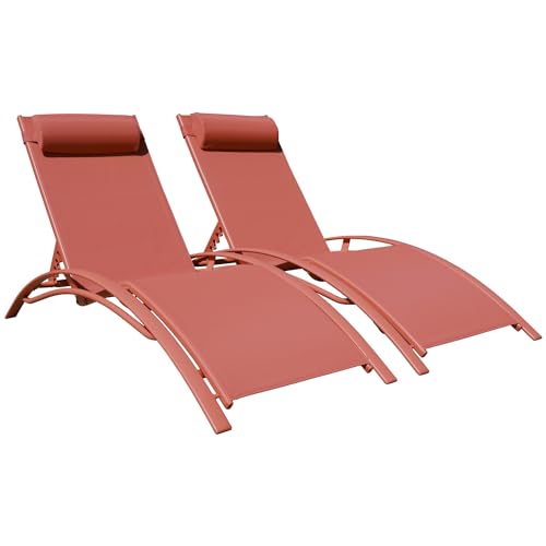 Transats Galapagos en Textilène Terracotta Transats Galapagos en Textilène Terracotta
