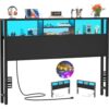Tête de lit avec rangements et éclairage LED