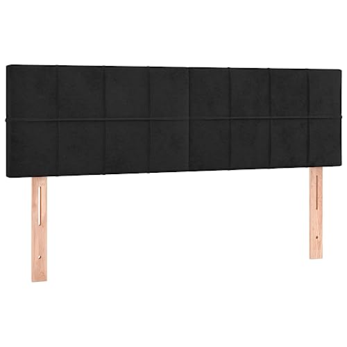 Tête de Lit en Velours Noir 144 cm Tête de Lit en Velours Noir 144 cm