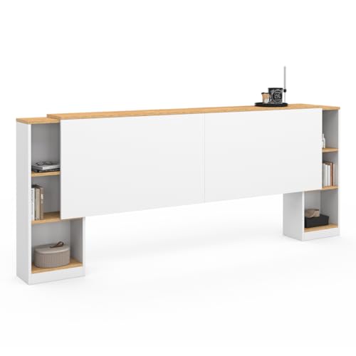 Tête de lit extensible avec chevets coulissants Tête de lit extensible avec chevets coulissants