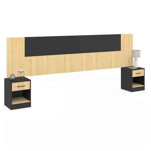 Tête de lit modulable avec chevets intégrés Tête de lit modulable avec chevets intégrés
