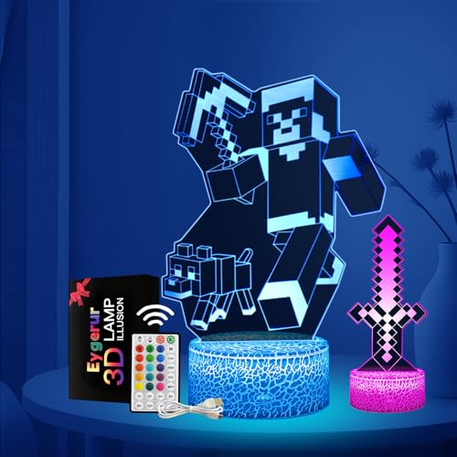 Veilleuse 3D LED Eygerur Minec Enfants Veilleuse 3D LED Eygerur Minec Enfants