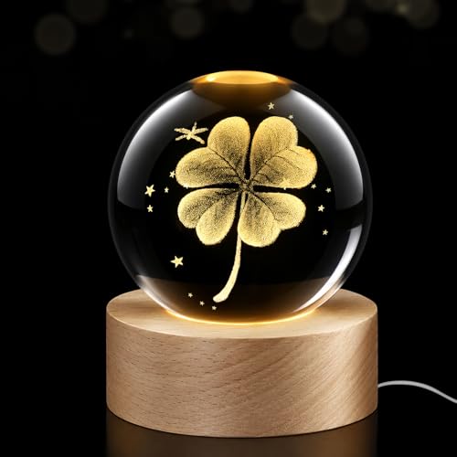 Veilleuse Boule de Cristal 3D Trèfle Veilleuse Boule de Cristal 3D Trèfle