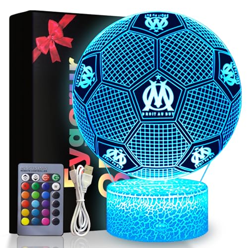 Veilleuse LED 3D Marseille Football Enfants Veilleuse LED 3D Marseille Football Enfants