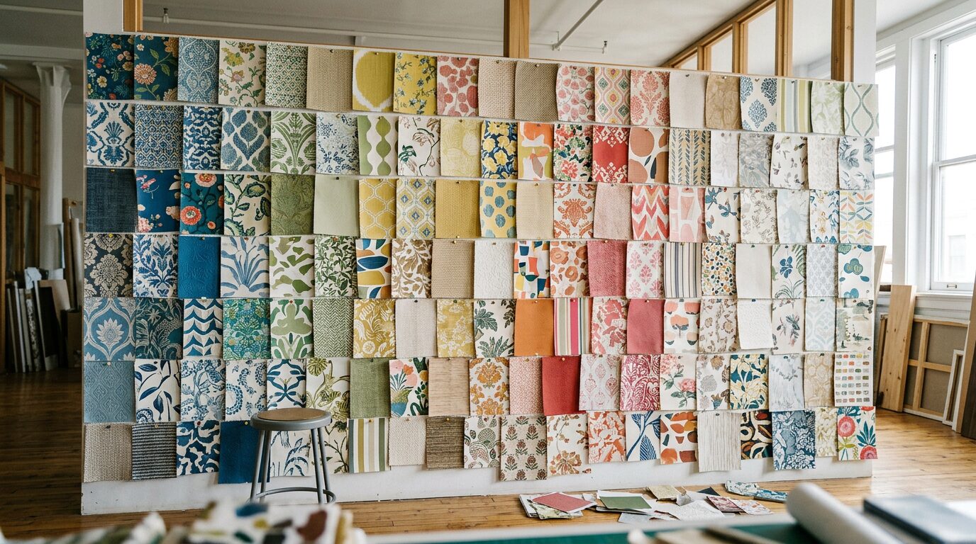 Échantillons papier peint motifs variés Panneau d'échantillons de papier peint aux motifs variés