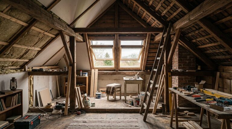 Fenetre de toit renovation combles Fenêtre de toit dans des combles aménagés en rénovation