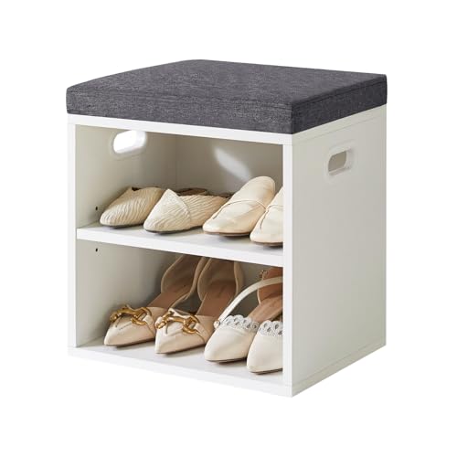Banc de Rangement de Chaussures Blanc