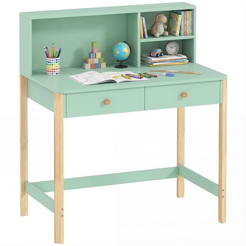 Bureau Enfant en Bois avec Rangement