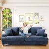 Canapé Confortable en Velours Côtélé 221CM Canapé Confortable en Velours Côtélé 221CM