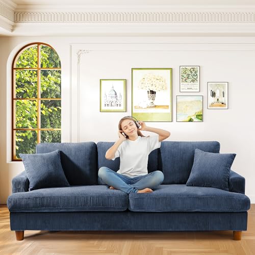 Canapé Confortable en Velours Côtélé 221CM Canapé Confortable en Velours Côtélé 221CM