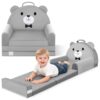 Canapé Enfant 2-en-1 Pliable en Velours Canapé Enfant 2-en-1 Pliable en Velours