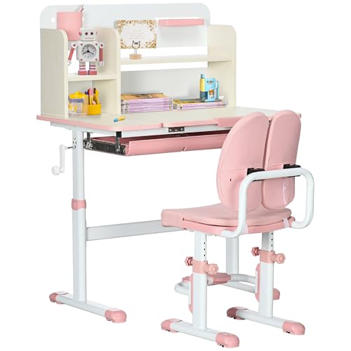 Ensemble Bureau et Chaise pour Enfants Rose