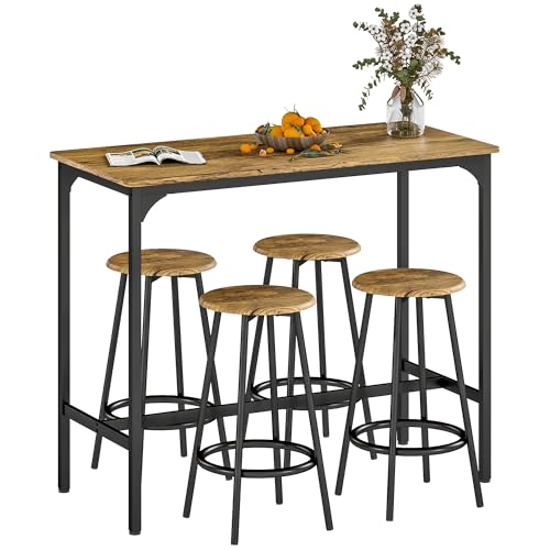 Ensemble Table de Bar Moderne avec 4 Tabourets Ensemble Table de Bar Moderne avec 4 Tabourets