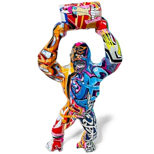 Figurine de Gorille Multicolore en Résine