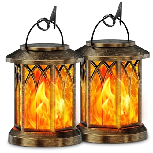 Lanterne Solaire Extérieure Effet Flamme