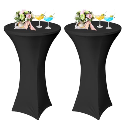 Lot de 2 Housses de Table Ronde Noires Lot de 2 Housses de Table Ronde Noires