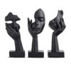 Lot de 3 Statues Noires Décoratives Lot de 3 Statues Noires Décoratives