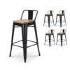 Lot de 4 tabourets de bar en métal Lot de 4 tabourets de bar en métal
