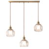 Lustre Vintage en Verre et Laiton