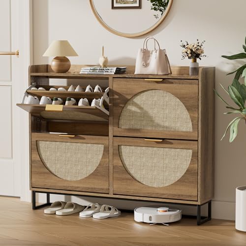 Meuble à chaussures en bois 4 portes