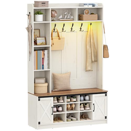 Meuble d'Entrée avec Banc et LED