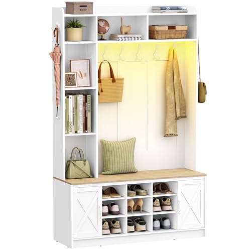 Meuble d'Entrée Multifonction avec Éclairage LED