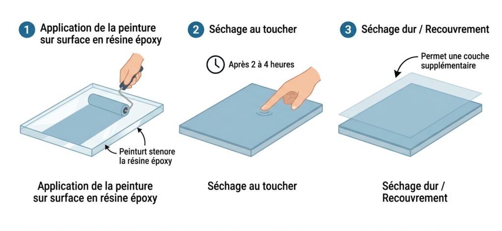 Peinture de résine époxy sur surface sèche